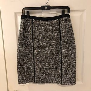 DKNY black & white tweed A-line skirt size 10